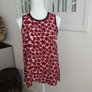 Madewell - Sleeveless Silk Tank Top - Leaf pattern - Sz M NWT